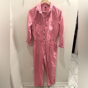 Pink Denim Jumpsuit